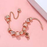 Rose Hot Air Balloon Pendant Charm Bracelet for Women