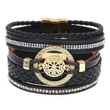 Summer Leather Bracelets for Women Round Zinc Alloy Bracelets 7 Colors