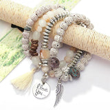 Boho Tassel Charm Bracelet Set for Women