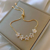 High-end Flower Zircon Adjustable Butterfly Bracelet
