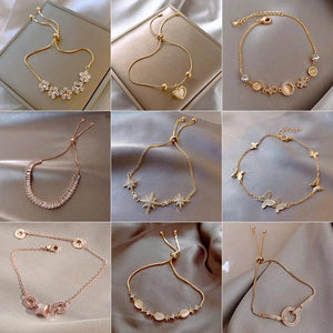 High-end Flower Zircon Adjustable Butterfly Bracelet