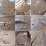High-end Flower Zircon Adjustable Butterfly Bracelet