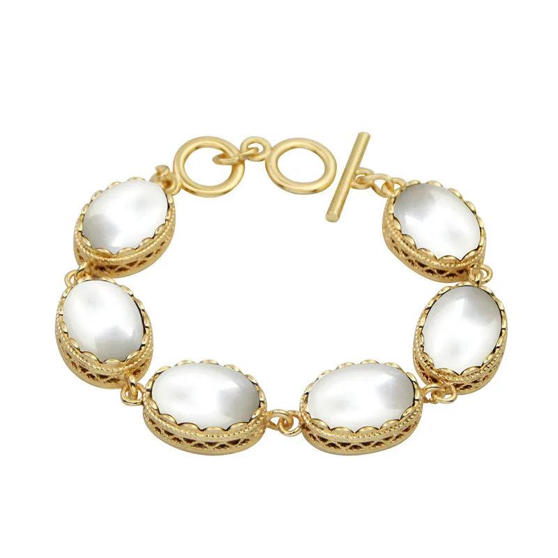 Oval Pearl Bracelet Flower Women Bracelet