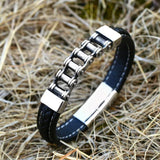Men's High Genes Leather Chain Bracelet Bangle Jewelry