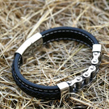 Men's High Genes Leather Chain Bracelet Bangle Jewelry