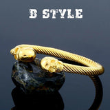 Punk Skull Bracelet 316 Stainless Steel Bangle BRG-016