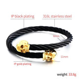 Punk Skull Bracelet 316 Stainless Steel Bangle BRG-016