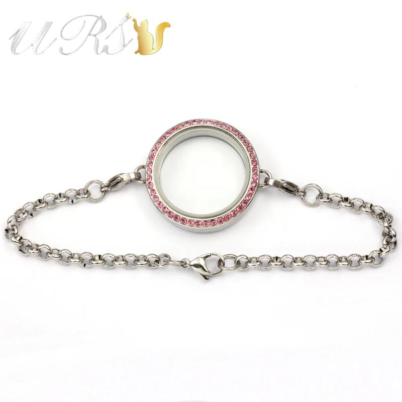Christmas Gift Crystal Twist Glass Locket Bracelet