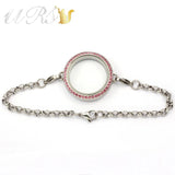 Christmas Gift Crystal Twist Glass Locket Bracelet
