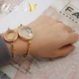 Christmas Gift Crystal Twist Glass Locket Bracelet