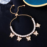 Pera Butterfly Charm CZ Adjustable Bracelet for Party