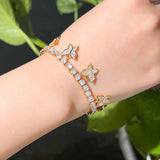 Pera Butterfly Charm CZ Adjustable Bracelet for Party