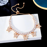 Pera Butterfly Charm CZ Adjustable Bracelet for Party