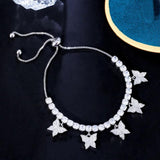 Pera Butterfly Charm CZ Adjustable Bracelet for Party