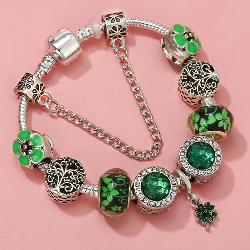 Tree of Life Love Charm Bracelet Silver Plated