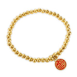 Stainless Steel Ball Beads Bracelet for Women Circle Tag Charm Bracelet