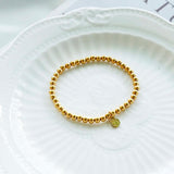 Stainless Steel Ball Beads Bracelet for Women Circle Tag Charm Bracelet