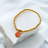 Stainless Steel Ball Beads Bracelet for Women Circle Tag Charm Bracelet