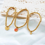 Stainless Steel Ball Beads Bracelet for Women Circle Tag Charm Bracelet
