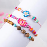 12pcs Enamel Candy Flower Animal Charms Bracelet Set