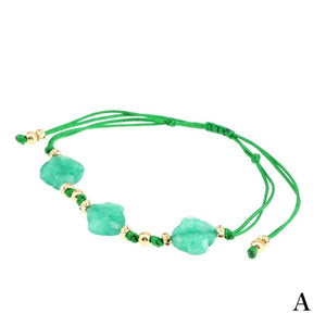 Colorful Four-leaf Clover Bracelet Women Natural Stone Beads Jewelry