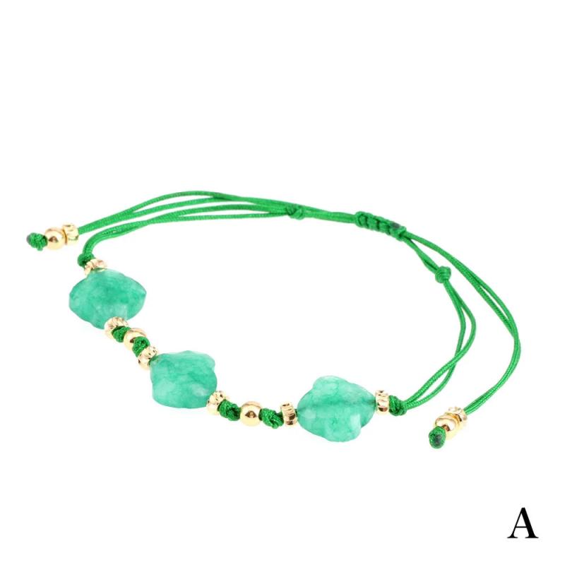 Colorful Four-leaf Clover Bracelet Women Natural Stone Beads Jewelry