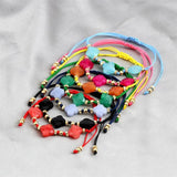 Colorful Four-leaf Clover Bracelet Women Natural Stone Beads Jewelry