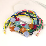 Colorful Four-leaf Clover Bracelet Women Natural Stone Beads Jewelry