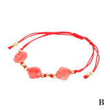 Colorful Four-leaf Clover Bracelet Women Natural Stone Beads Jewelry