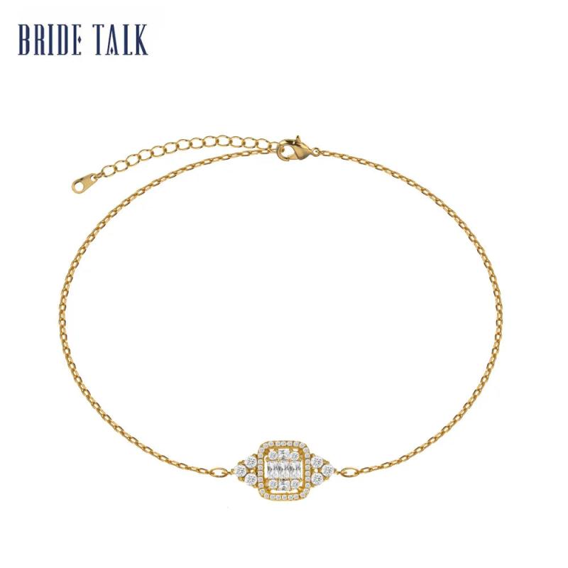CZ Crystal Chain Bracelet Women's Jewelry Gift
