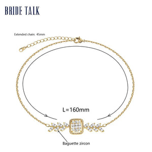 CZ Crystal Chain Bracelet Women's Jewelry Gift