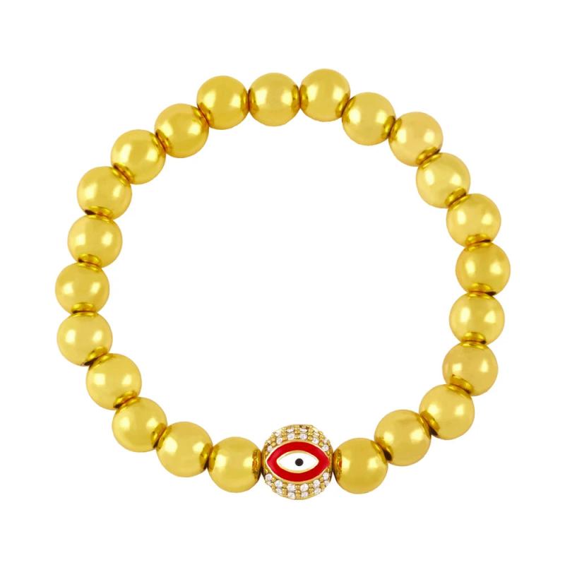 Evil Eye Bracelet Copper Zircon Enamel Bracelets For Women Girl Jewelry Gift