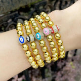 Evil Eye Bracelet Copper Zircon Enamel Bracelets For Women Girl Jewelry Gift