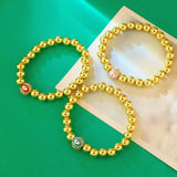 Evil Eye Bracelet Copper Zircon Enamel Bracelets For Women Girl Jewelry Gift