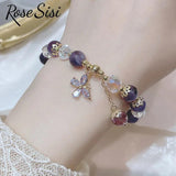 Opal Stone Beads Bracelet with Small Bee Charm for Women