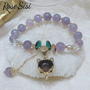Opal Stone Beads Bracelet with Small Bee Charm for Women