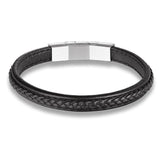 Arrival Men Leather Bracelet Stainless Steel Button