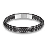 Arrival Men Leather Bracelet Stainless Steel Button