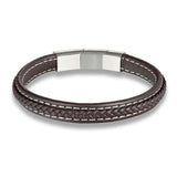 Arrival Men Leather Bracelet Stainless Steel Button