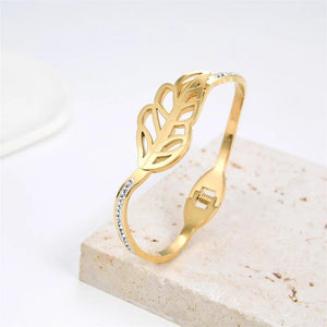 Women's Stainless Steel Crystal Cuff Bracelet