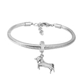 2pcs Silver Heart Inify Zircon Beads Bracelets Set