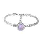 2pcs Silver Heart Inify Zircon Beads Bracelets Set