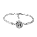 2pcs Silver Heart Inify Zircon Beads Bracelets Set