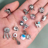 2pcs Silver Heart Inify Zircon Beads Bracelets Set