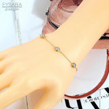 Zirconia Crystals Charm Bracelet Stainless Steel Chain Rose Love Gift