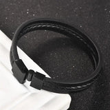 Men's Tiger Eye Beaded Leather Bracelet Gift