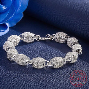 925 Stamp Silver Ball Charm Bracelets Chains for Women