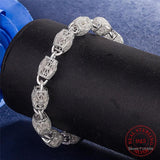 925 Stamp Silver Ball Charm Bracelets Chains for Women