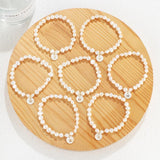 5mm Fresh Water Pearl Bracelet with Initial Letter Shell Pendant