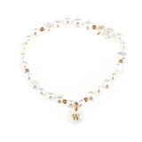 5mm Fresh Water Pearl Bracelet with Initial Letter Shell Pendant